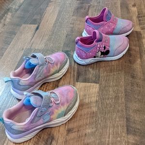 Toddler girls Skechers and Disney sneakers bundle